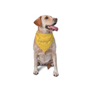 Adorable Yellow Dog Bandana with Triangle Scarf Design for Everyday Wear and Photo Shoots