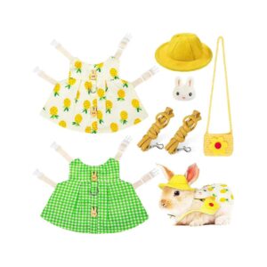 Adorable and Functional Pineapple and Plaid Pet Chest Harness Vest Set for Small Animals