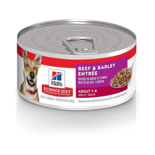 Adult Cat Wet Food with Beef and Barley, 8 oz Can, Case of 24