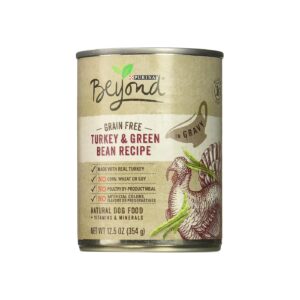 Adult Dog Food Turkey and Green Bean Grain Free Canned Recipe, Pack of 12