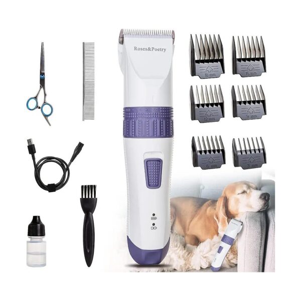 Advanced Dog Hair Clippers with Removable Combs and Adjustable Knobs