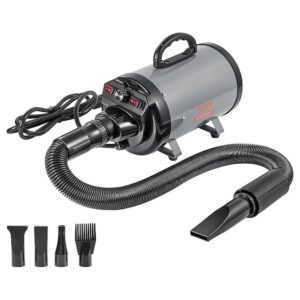 Advanced Dog Hair Dryer with Four Nozzles and Extendable Hose for Unobstructed Use