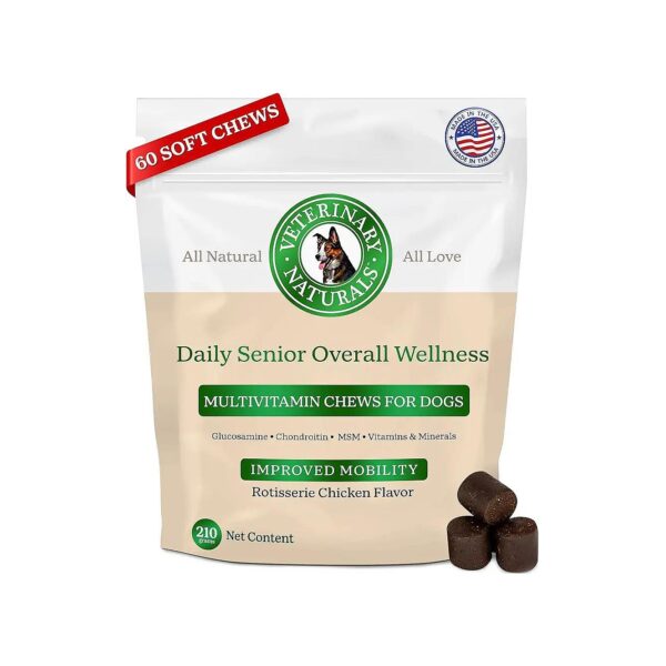 Advanced Dog Vitamins with Glucosamine and Omega 3 for Senior Dogs' Joint and Skin Health