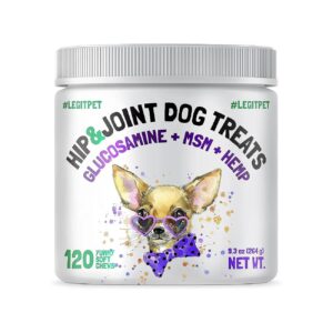 Advanced Hip and Joint Health Supplement for Dogs with Organic Hemp Oil and Turmeric