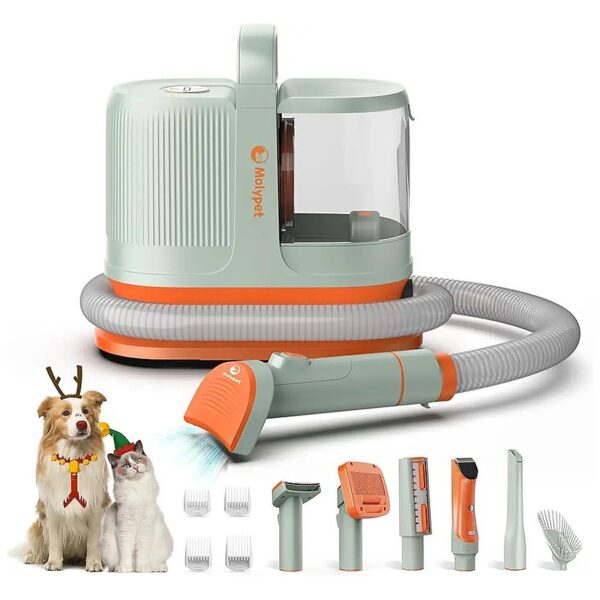 Advanced Pet Grooming Kit with 6 Tools and Vacuum Suction 99% Pet Hair Removal