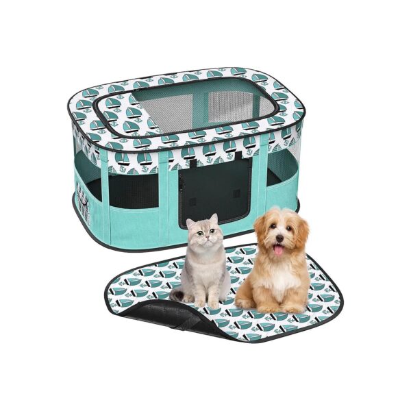 Affordable Lightweight Pet Playpen with Reusable Washable Mat for Indoor Outdoor Pet Care