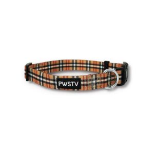 Affordable Nylon Dog Collars for Small Dogs with London Plaid Pattern