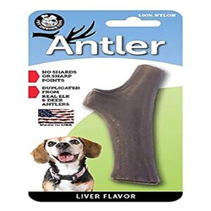 Aggressive Chewers Antler Liver Flavor Dog Bones for Large Medium Dogs USA Made Durable