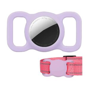 AirTag GPS Tracking Accessories Purple Silicone Dog Collar Cover