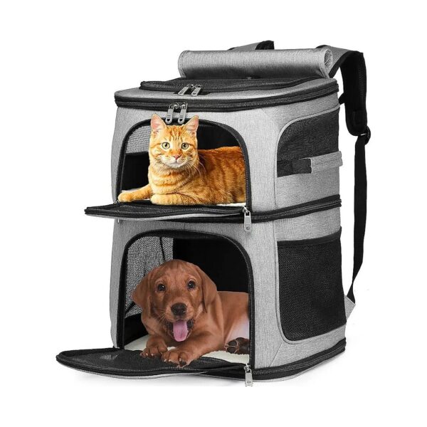 Airline-Approved Cat Carrier Backpack for 2 Large Cats or 2 Small Dogs