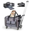 Airline Approved Dog and Cat Carrier with Soft Movable Wheels and Expandable Compartment