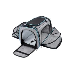 Airline-Approved Pet Carrier for Small Animals with 4 Expandable Sides and Steel Frame