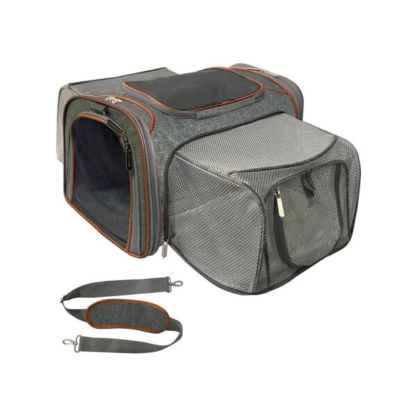 Airline-Approved Pet Travel Bag with Collapsible Roof and Interior Fleece Padding