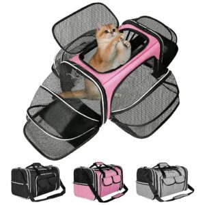 Airline Approved Soft Sided Pet Carrier for Cats Dogs Small Animals Pink