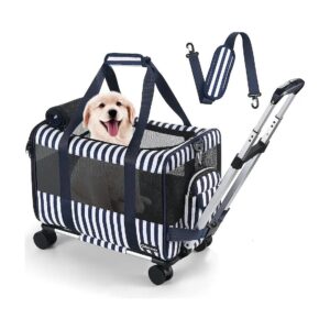 Airline Approved TSA Pet Carrier with Wheels for Cats and Dogs