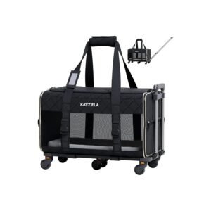 Airline Pet Carrier for Small to Medium Size Animals with Wheels and Canopy