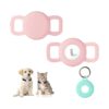 Airtag Case for Collar, Dog and Cat Tracker Protector, Silicone Waterproof, Small, Pink