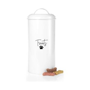 Airtight Galvanized Dog Treat Container for Kitchen Countertop Storage