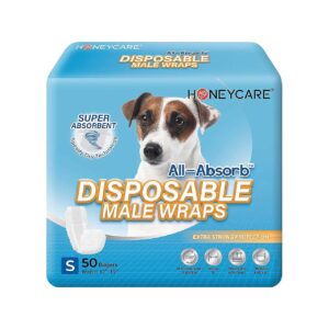 All-Absorb Disposable Male Dog Wraps with Small Size and Blue Color