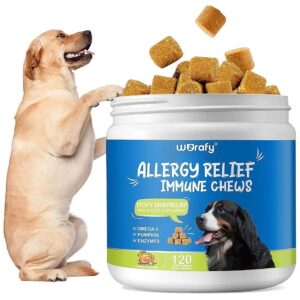 All Ages All Breeds Dog Allergy Relief Chews with Omega 3 Fish Oil Probiotics