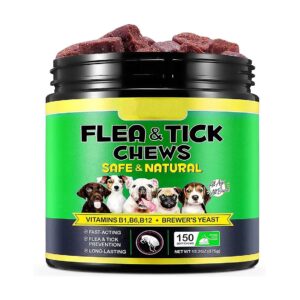 All Breed Flea and Tick Prevention for Dogs - Natural and Mess-Free - Chewable Tablets