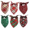 All Breed Sizes Christmas Dog Costume Accessories Set 6 Pack Reversible Dog Bandanas