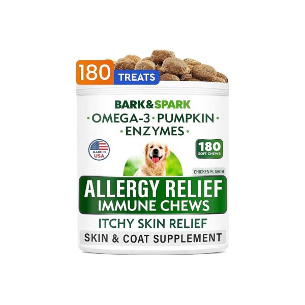 All-Natural Dog Allergy Relief Chews with Finest Ingredients for Coat and Skin Care