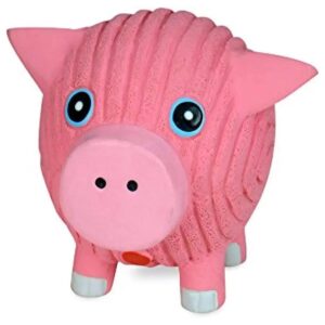 All-Natural Rubber Squeaky Dog Toy Fun Pig Design Small Size for Large Breeds