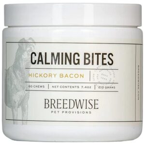 All-Natural, US-Made Dog Calming Treats with Hickory Bacon Flavor for Anxiety Relief