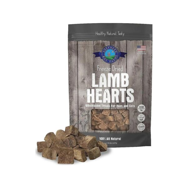 All-Natural USA Lamb Heart Freeze-Dried Dog and Cat Snacks for Happy Healthy Pets