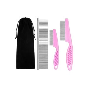 All-Purpose Pet Grooming Comb Set for Cats and Dogs Flea Comb Lice Comb