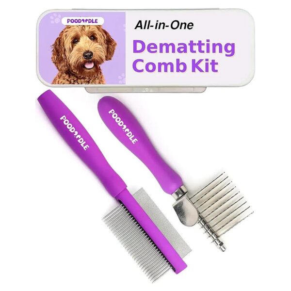 All-in-One Dematting Comb Kit for Dogs and Cats with Long Hair and Mats