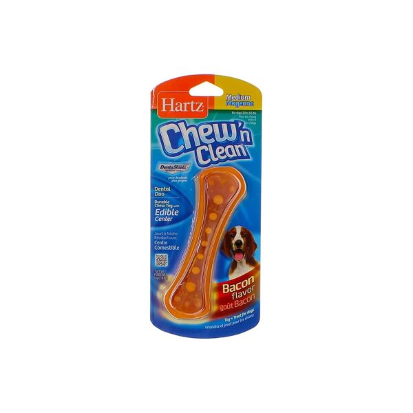 All-in-One Dental Chew Toy for Medium Dogs with Adjustable Bacon Flavor