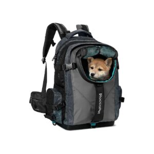 All-in-One Pet and Laptop Carrier Backpack with Breathable System for Small Pets