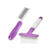 All-in-One Stainless Steel Grooming Tool for Detangling, Dematting, and Raking Pet Fur