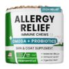 Allergy Relief Dog Chews with Probiotics and Omega 3 for Skin and Coat Wellness