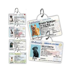 Aluminum Dog License ID Tags with State ID Format, Easy to Read and High Contrast Design