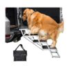 Aluminum Dog Step for High Beds, Trucks, SUV, Portable Folding Pet Ladder Ramp, 4 Steps