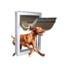 Aluminum Large Dog Door with Magnets Double Flaps for Large Dogs Up to 100 lbs