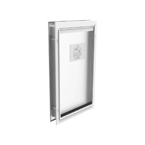 Aluminum Pet Door with 2-Way Locking Panel for Wide and Tall Pets up to 220 Lbs, White