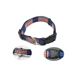 American Flag Adjustable Dog Collar with 4 Sizes for Comfortable Fit