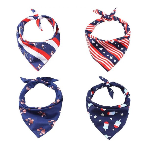 American Flag Dog Bandanas for Independence Day Parties and Everyday Wear