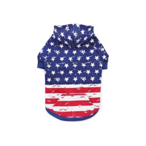 American Flag Dog Hoodie for Medium Size Dogs with Belly High Cut Stay Dry