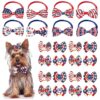 American Flag Pet Hair Bow Ties for Independence Day 4th of July Celebration