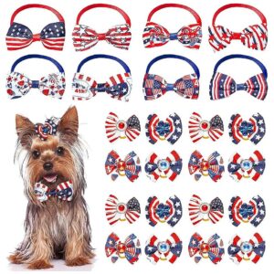 American Flag Pet Hair Bow Ties for Independence Day 4th of July Celebration