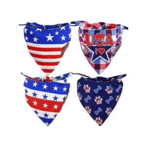 American Flag Pet Patriotic Scarf 4th of July Dog Bandanas Multi-Size Adjustable Fit