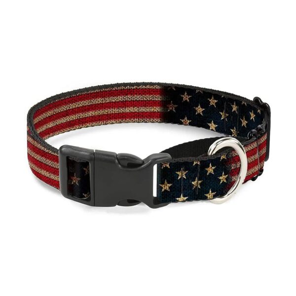 American Vintage US Flag Polyester Martingale Dog Collar Medium