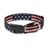 Americana Rustic Stars Stripes Martingale Dog Collar 18-32 Neck 5 Wide Polyester Buckle