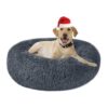 Anti Anxiety Dog Bed with Faux Fur and Non-Slip Bottom