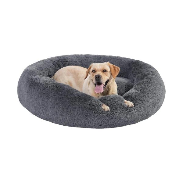 Anti Anxiety Dog Bed with Non-Slip Bottom and Plush Faux Fur for Large Breed Dogs